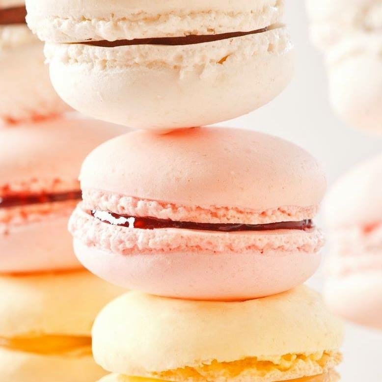 A stack of French macarons